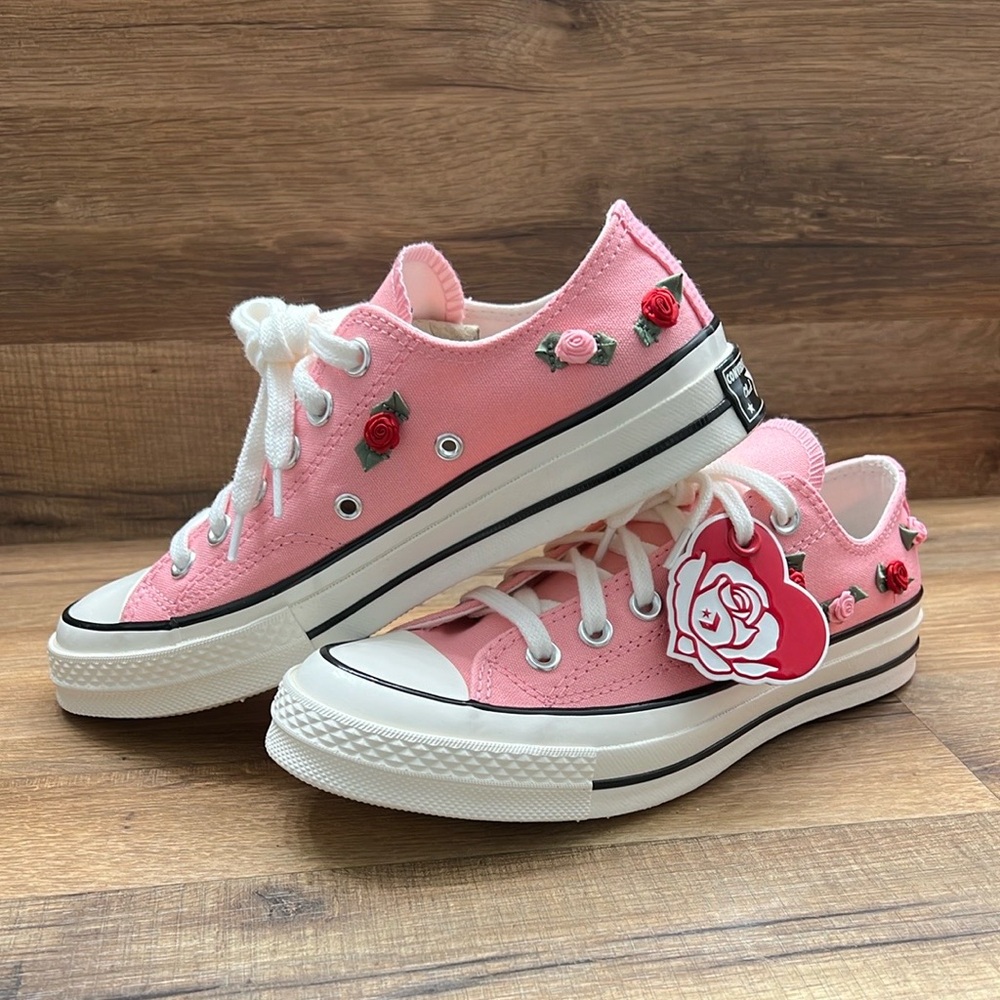 Converse Women's Pink Floral Sneakers